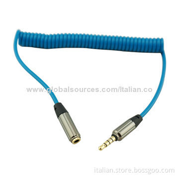 3.5mm Gold Plated Flat Stereo Audio/Earphones Extension Cable, 125V AC/DC Voltage Rating